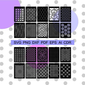Geometric Pattern Stencil Templates: Laser Cut Panel Collection (Digital Download)