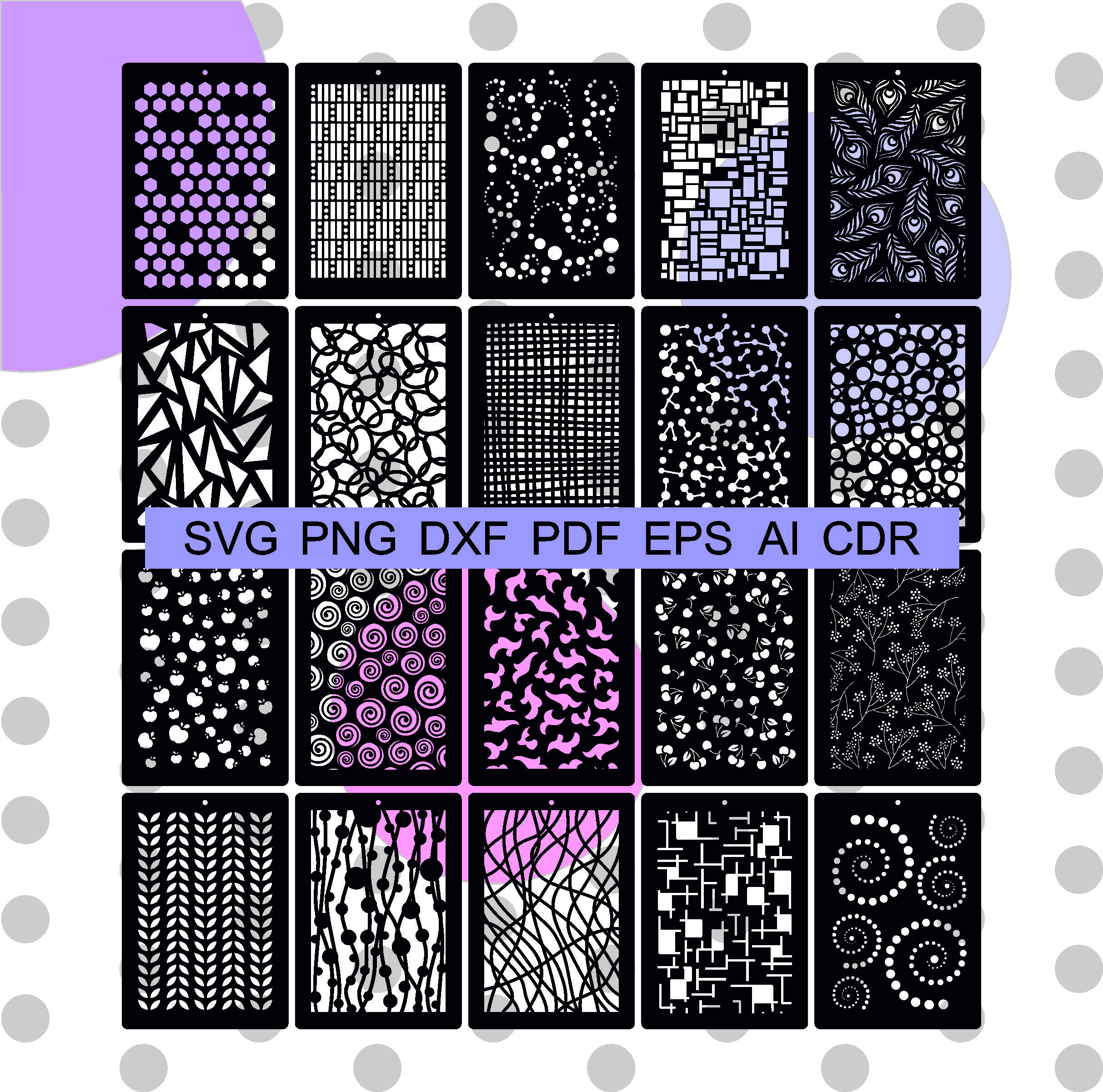 Panel Stencil SVG Bundle: Repeated Vector Patterns (digital Files) - Etsy