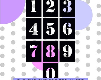 Number stencil svg bundle, Birthday party numbers, Sport numbers template for cricut silhouette, Digital numbers svg, Alphabet pattern font
