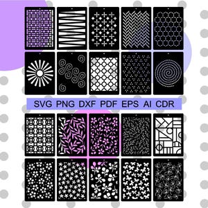 Geometric Laser Cut Panels Svg Eps, Wood Panel Wall Art, panel collection, Seamless pattern svg, Tumbler Template, Cricut Silhouette files