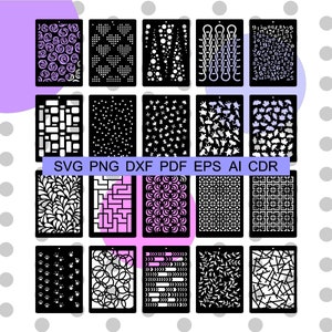 NUOVA collezione di pannelli in formato SVG, pacchetto di stencil riutilizzabili tagliati al laser, modelli e sfondi vettoriali ripetuti, stencil texture, collezione di decorazioni per la casa