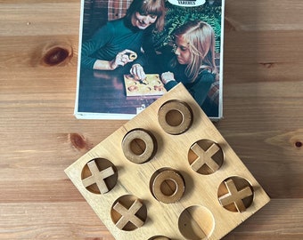 Vintage Wooden  Tic Tac Toe Game from the renown Daells Varehus in Copenhagen 1970s , Collectible Danish Bord Game