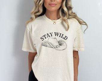 Ladies Stay Wild Shirt, Country Concert Top, Nashville Tee, Western Shirt, Oversized Shirt, Rodeo Shirt, Cowgirl Shirt, Wild West Shirt