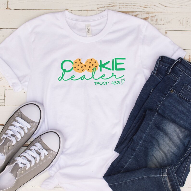 Cookie Dealer Shirt, Troop Number Shirt, Girl Scout Shirt, Cookie Dealer Shirt, Girl Scout Mom Shirt, Scout Troop Shirts, Scout Cookie Shirt image 3
