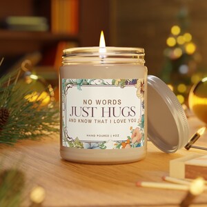 No words Just Hugs Candle, Break Up Gift, Sending You Hugs In A Candle, Thinking Of You Gifts, Gift For Friend, Get Well Soon Sympathy Gift