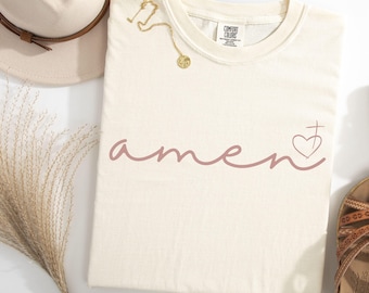 Amen Shirt, Unisex Spiritual Tee, Pretty Amen Tee, Christian Gift, Faith Shirt, Inspirational Apparel, Christian Sweatshirt,Religious Shirt