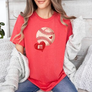 Baseball Distressed Heart Shirt, Personalized Baseball Mom Shirt, Baseball Mom Shirt, Baseball Mom Personalized Number Tee, Baseball Fan Tee