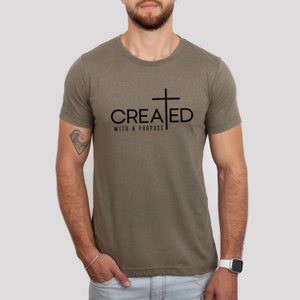 Created With A Purpose Shirt, Christian Gift, Faith Shirt, Christian T-shirt, Christian Shirt, Bible Saying Shirt, Bible Quotes Shirt