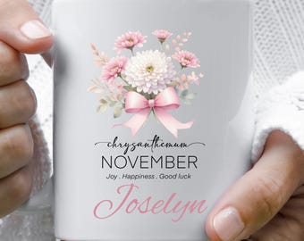 Birth Month Flower Mug Birth Month Flower Gift Personalized Family Gifts Coquette Mug Flower Mug Personalized Mug For Friends And Family
