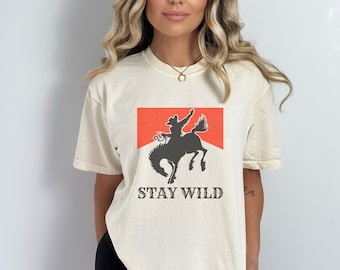 Ladies Stay Wild Shirt, Country Concert Top, Nashville Tee, Western Shirt, Oversized Shirt, Rodeo Shirt, Cowgirl Shirt, Wild West Shirt