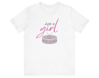 Solo una chica con METAS, Chicas de hockey, Hockey en mi alma, Camiseta de disco de hockey, Regalo para amantes del hockey, Camiseta de jugador de hockey, Camiseta de hockey