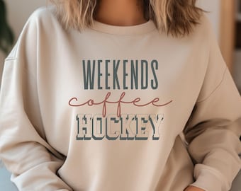 Sweat-shirt de hockey le week-end, sweat-shirt de maman de hockey, cadeaux de hockey, cadeau pour amateur de hockey, sweat à capuche de hockey, chemise pour femme, chemise de hockey