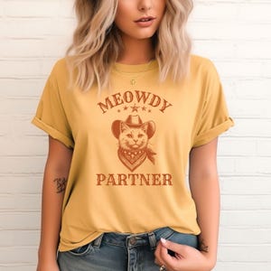 Meowdy Partner Cowboy Cat Shirt, Vintage Cowboy Shirt, Cat Lover Gift, Funny Meme Shirt, Cowboy Cat Shirt,  Funny Cat Owner Clothing Gift