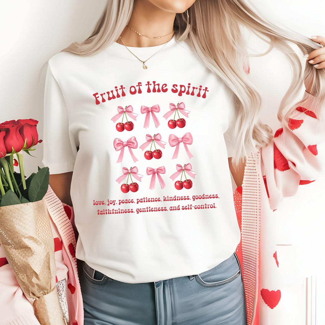 Cherry Shirt, Fruits of the Spirit Bible Verse Tee, Uplifting Gift ...