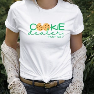 Cookie Dealer Shirt, Troop Number Shirt, Girl Scout Shirt, Cookie Dealer Shirt, Girl Scout Mom Shirt, Scout Troop Shirts, Scout Cookie Shirt White