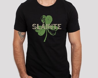 Retro Slainte-shirt, geluksshirt heren, St. Patrick's Day-shirt, Shamrock Tee, leuk St. Patrick's Day-shirt, leuk Iers shirt, Irish Blessing-shirt