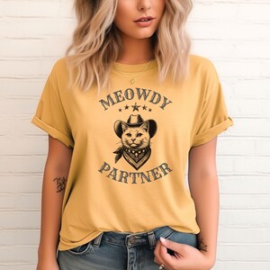 Meowdy Partner Cowboy Cat Shirt, Vintage Cowboy Shirt, Cat Lover Gift, Funny Meme Shirt, Cowboy Cat Shirt,  Funny Cat Owner Clothing Gift
