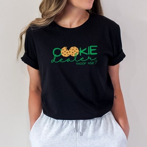 Cookie Dealer Shirt, Troop Number Shirt, Girl Scout Shirt, Cookie Dealer Shirt, Girl Scout Mom Shirt, Scout Troop Shirts, Scout Cookie Shirt Black