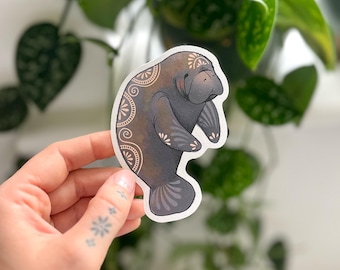 Manatee Sticker: Eco-Friendly Marine Life Decal