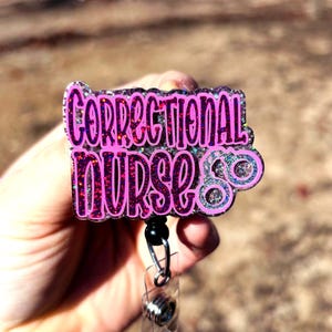 Correctional Nurse Badge Reel: Heavy Duty, Beaded Design