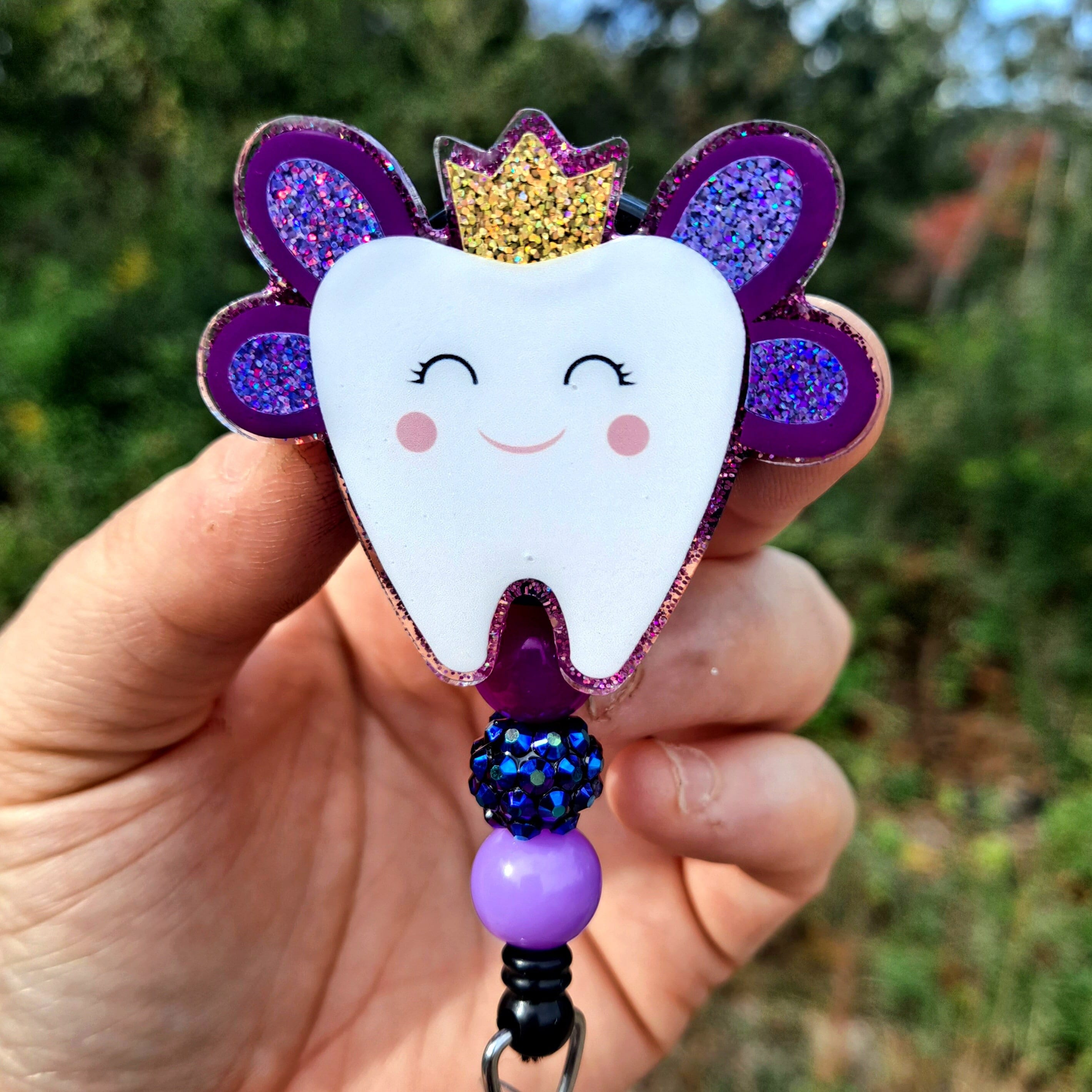 Buy Cute Dental Tooth Fairy Work Id Badge Reel Holder Clip. Online
