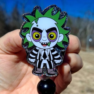 Halloween Beetle Juice Badge Reel