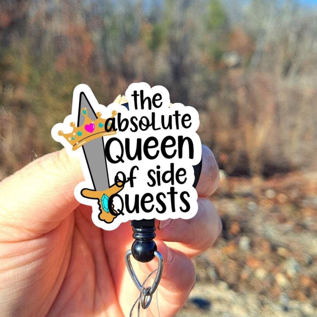Side Quest Queen Badge Reel - Etsy