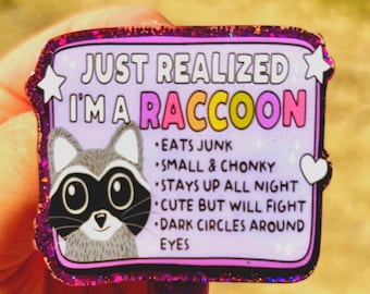 Funny Tired Nurse  Raccoon Work Id Badge Reel