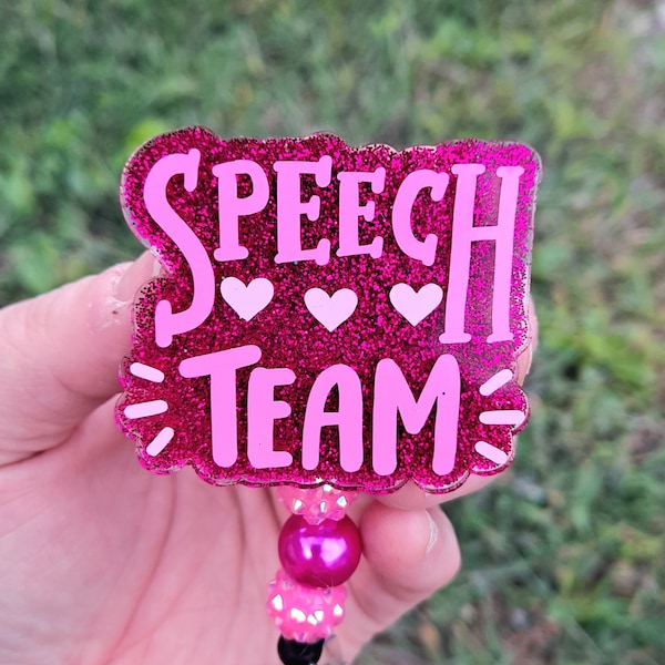 Speech Team Work Id Badge Reel Holder Clip.