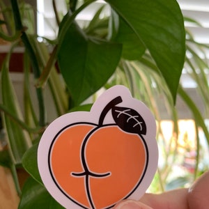 Peach sticker  /bum sticker  / peach bum sticker  / cute sticker / illustrative style sticker/ colourful sticker