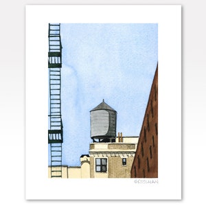 Fine Art Print of a New York City Water Tower -Water Tower Art, NYC Art, New York City Water Towers, New York City Art