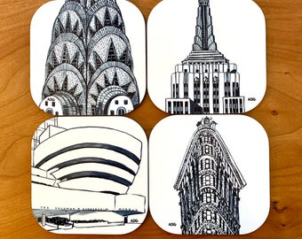 NYC Building Coasters: New York City Gift Set of 4
