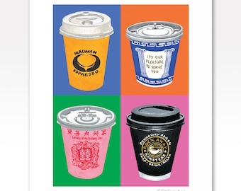 NYC Kaffeetasse Kunstdruck 20x25cm