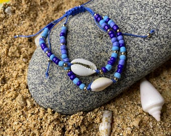 Boho Perlen Muschel Armband: Geflochtenes Hawaii Strand Stil