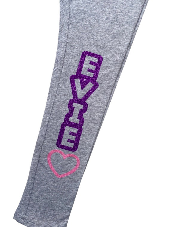 Gray Personalized Leggings for Girls 12mo Youth XL 
