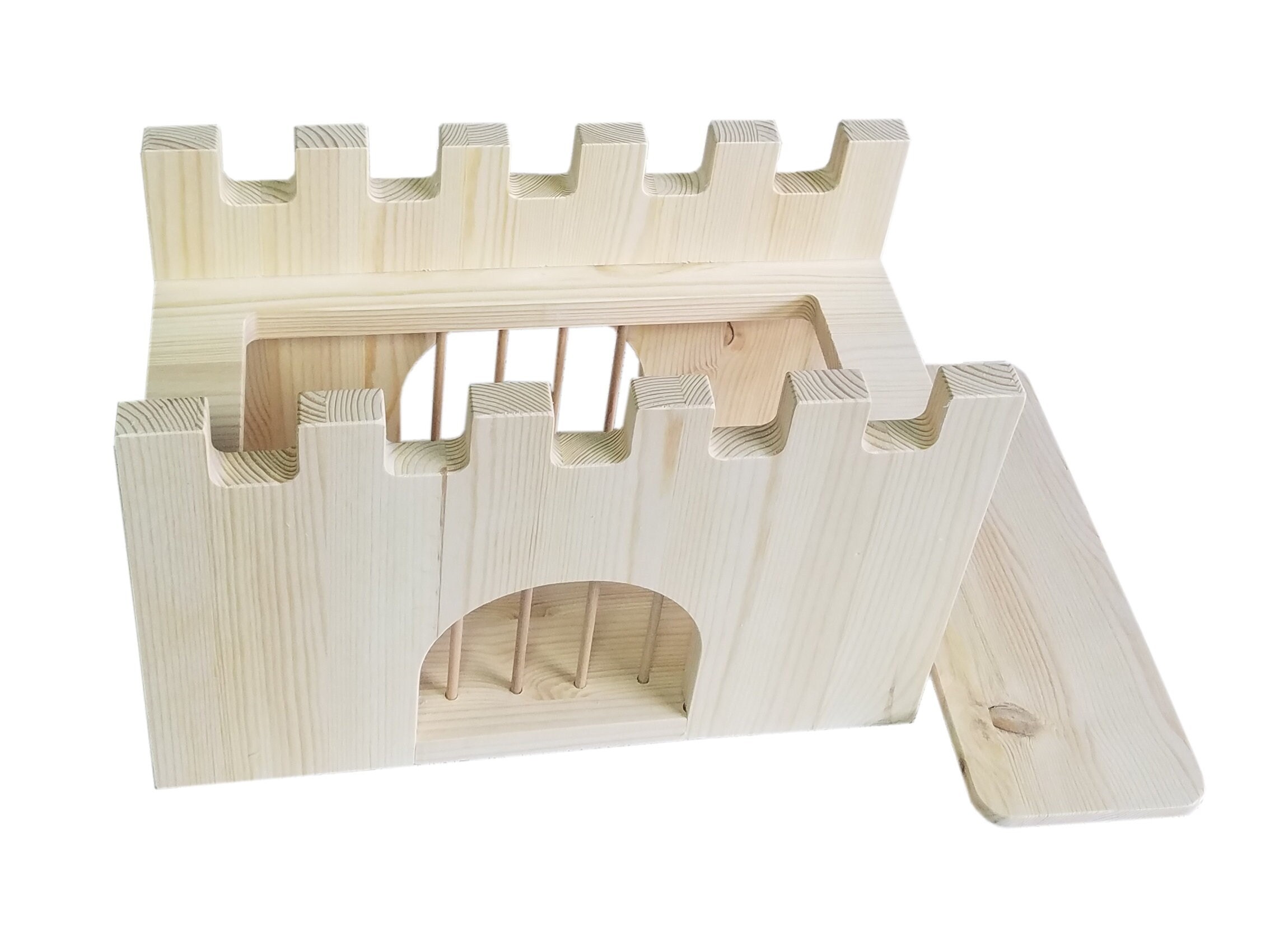 meerschweinchen spielzeug basteln Heuraufe Meerschweinchen Burg Wehrgang Holz 80097 - Etsy.de