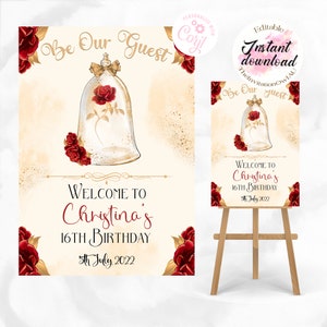 Be Our Guest Welcome Sign, EDITABLE TEMPLATE, A3 Size