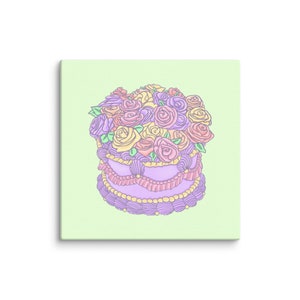 Rose Cake Canvas - Cake Lover - Cake Decorating Painting