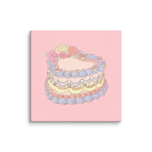 Heart Cake Canvas - Cake Painting - Cake Decorating Art