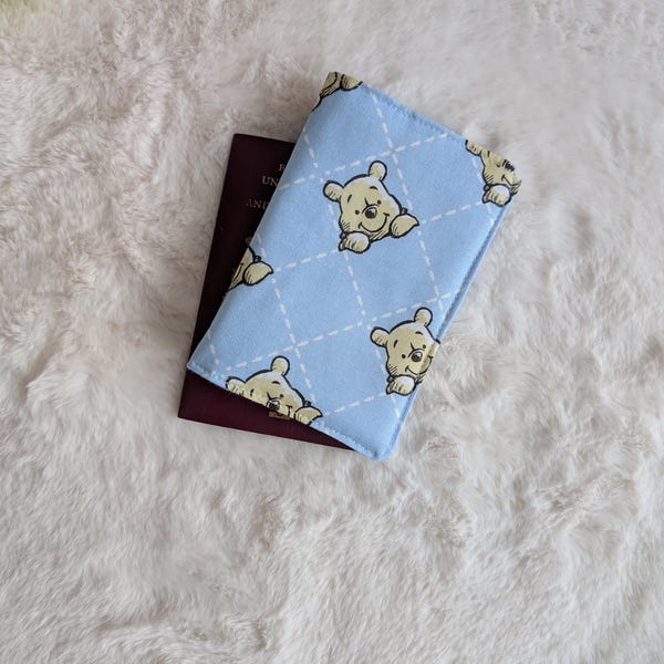 Winnie the Pooh Passport Cover: Lined Cotton Travel Wallet