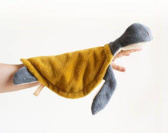 Baby lovey animal. Personalized sea turtle baby blanket gender neutral gift