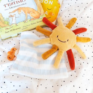 Personalized Sun Baby Lovey: Embroidered Security Blanket