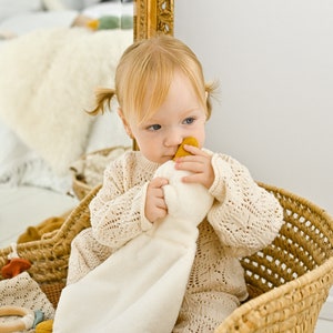 Personalized Goose Lovey Blanket: Boho Baby Security Blanket