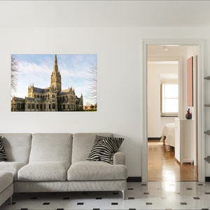 Salisbury Cathedral Canvas Print: With no scaffolding - Magna Carta anniversary