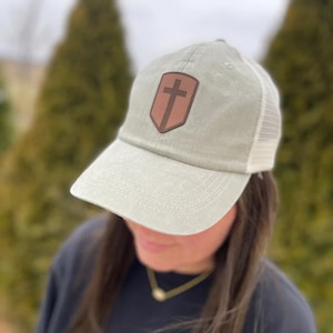 Shield of Faith Leather Cross Hat