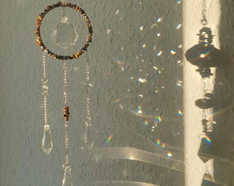 Handgefertigter Sonnenfänger Mit Amethyst, Fluorit & Rosenquarz – Hängedekoration Für Fenster & Wohnzimmer