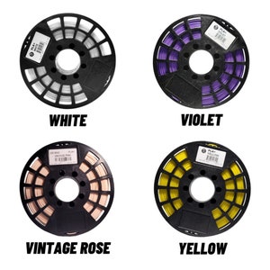 White PLA Filament, Violet PLA Filament, Vintage Rose PLA Filament, Yellow PLA Filament