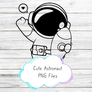 lindo espacio tema Cricut PNG archivo de corte / Imagen transparente / Descarga digital instantánea / Espacio bebé Astronauta Solo astronauta PNG