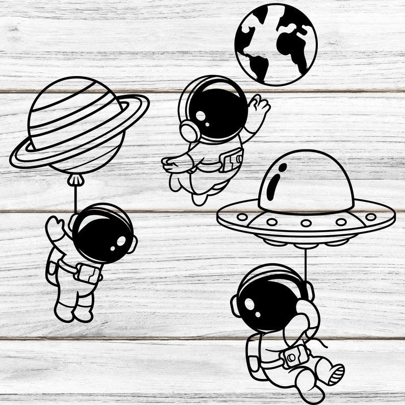 Cute Space Theme Cricut PNG Cut Files Transparent Image Instant Digital ...