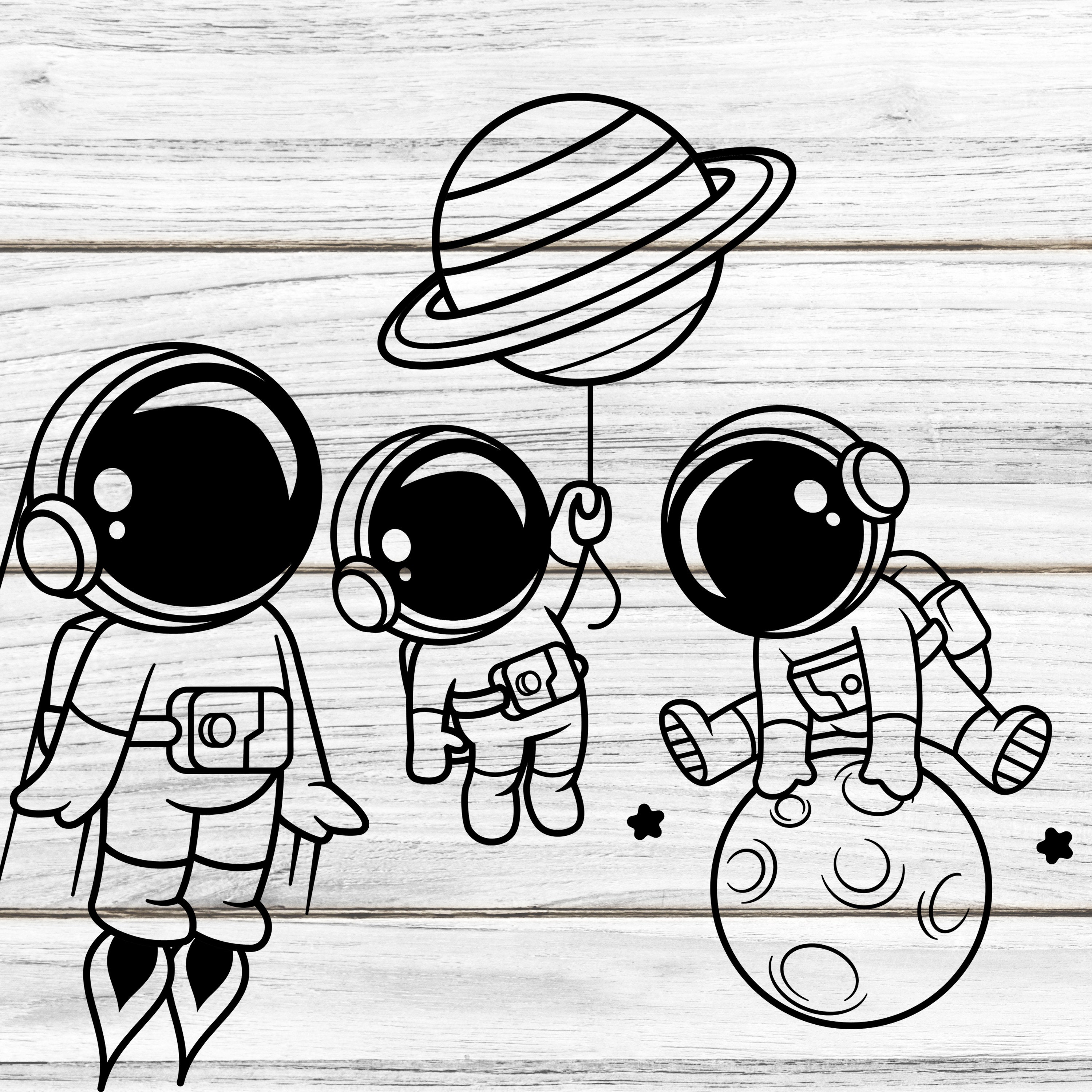 Cute Space Theme Cricut PNG Cut Files | Transparent Image | Instant ...